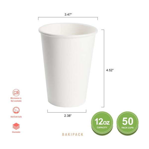 50 Pack 12 Oz Disposable Paper Cups Item No#10531 - Image 2