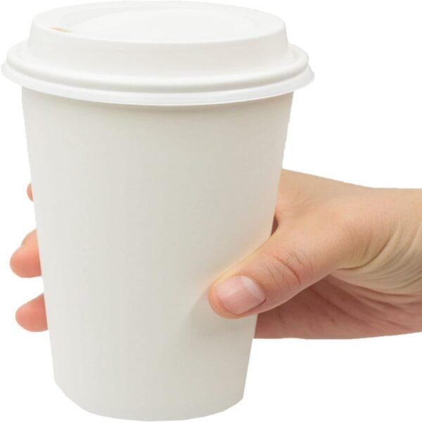 50 Pack 16 Oz Disposable Paper Cups With Lids Item No#10532