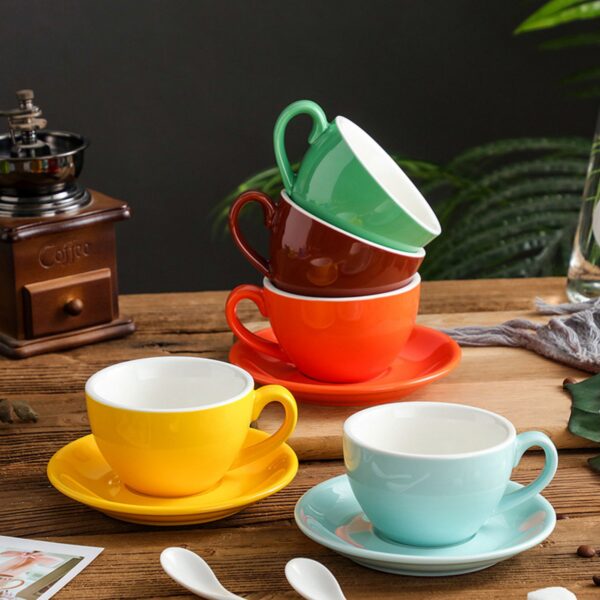 8Oz Colorful Ceramic Mug With Tray Item No#10538 - Image 3