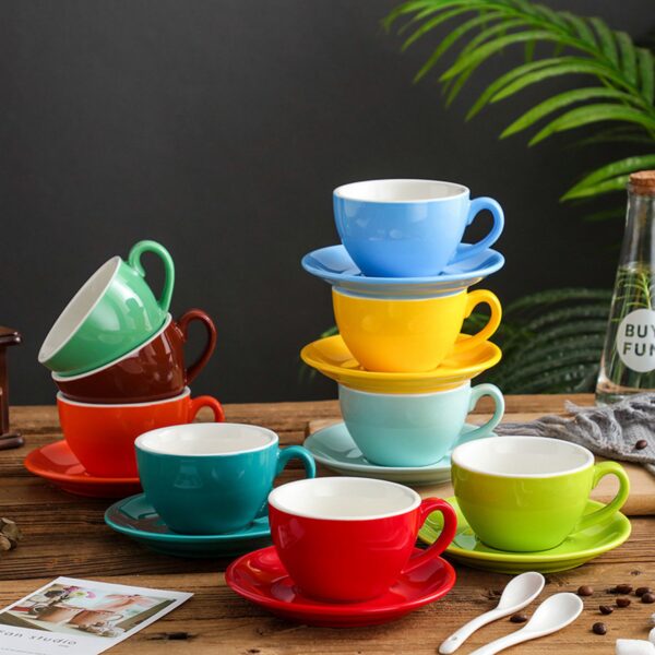 8Oz Colorful Ceramic Mug With Tray Item No#10538 - Image 4