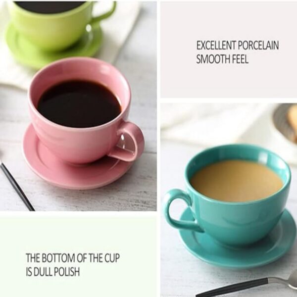 8Oz Colorful Ceramic Mug With Tray Item No#10538 - Image 2
