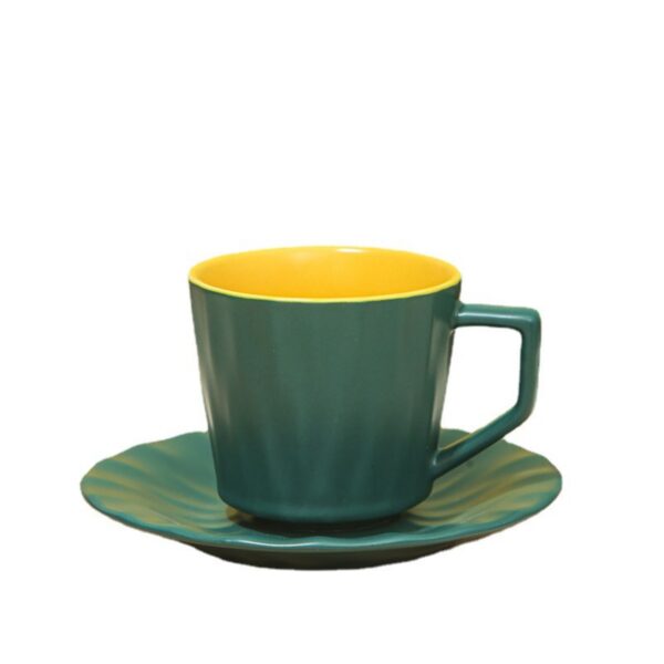 8Oz European Ceramic Mug With Tray Item No#10542