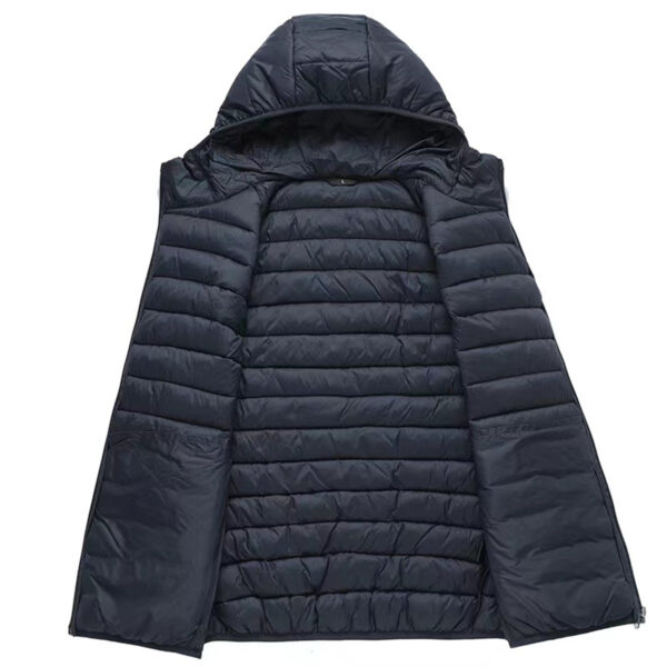 Men's Lightweight Down Cotton Vest with hood Item No#11018 - Image 4