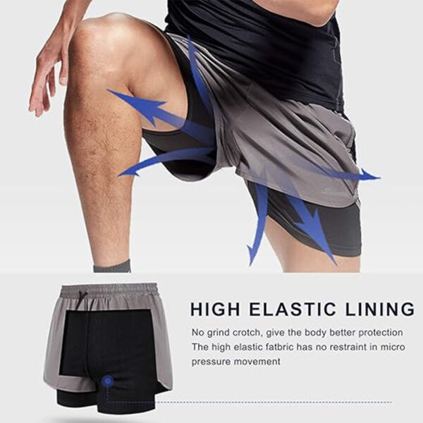 Mens 2 In 1 Running Short Item No#11025 - Image 3