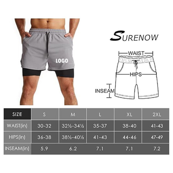 Mens 2 In 1 Running Short Item No#11025 - Image 4