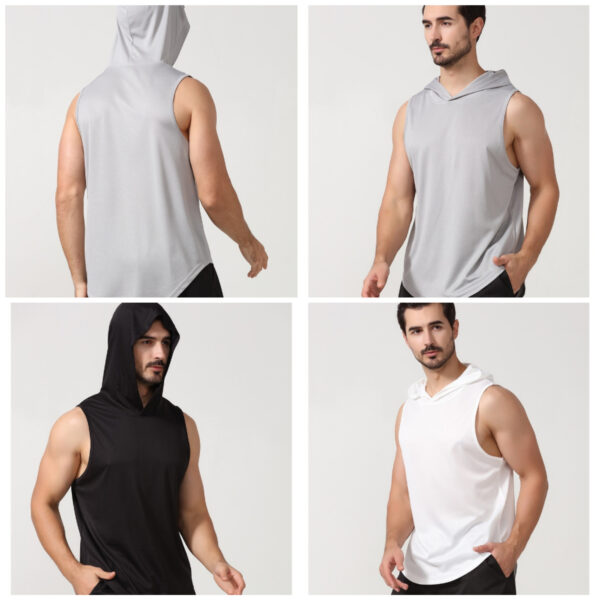 Sleeveless Gym Hoodie for Men Item No#11032 - Image 4