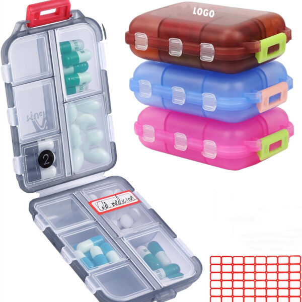 Travel Pill Box With 10 Compartments Item No#11042