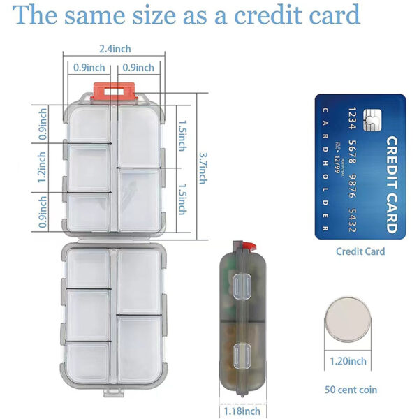 Travel Pill Box With 10 Compartments Item No#11042 - Image 2