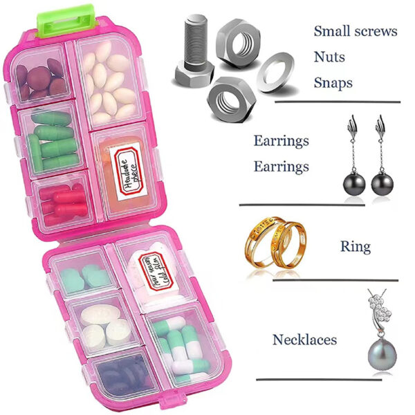 Travel Pill Box With 10 Compartments Item No#11042 - Image 4
