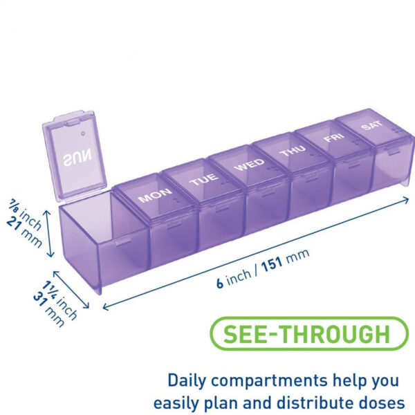 Weekly Pill Organizer with 7 Compartments Item No#11043 - Image 2