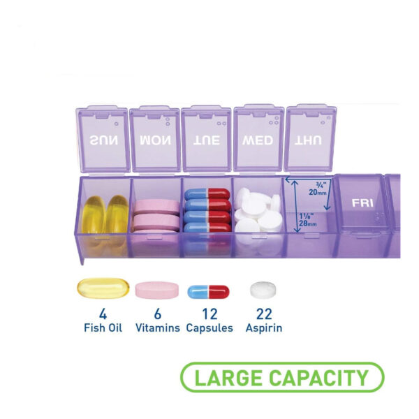 Weekly Pill Organizer with 7 Compartments Item No#11043 - Image 3