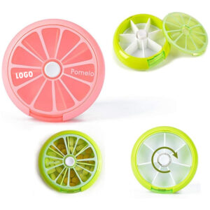 Round Weekly Pill Cases With Fruit Color Item No#11046