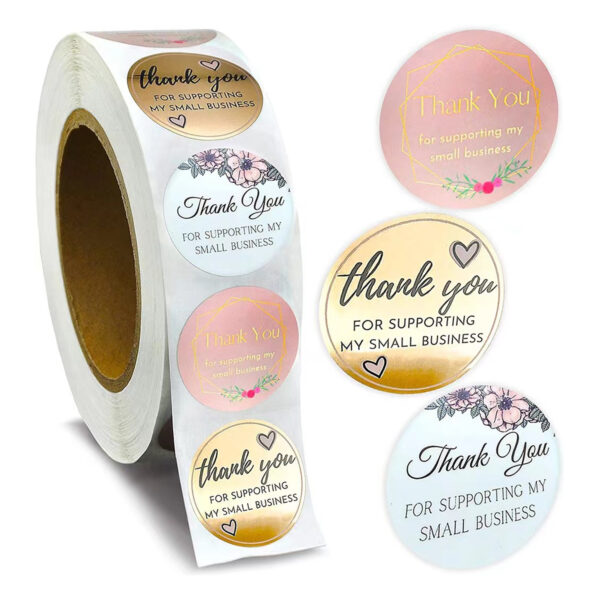 500Pcs 1" Self-Adhesive Thank You Stickers Item No#11051