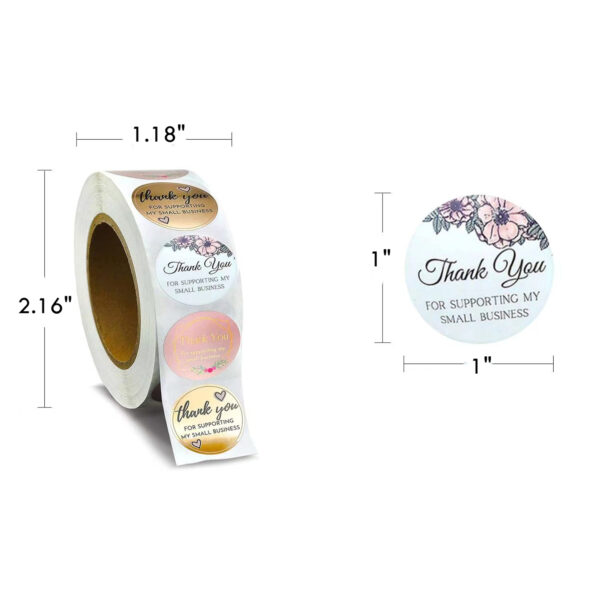 500Pcs 1" Self-Adhesive Thank You Stickers Item No#11051 - Image 2