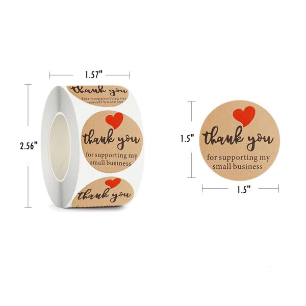 Kraft Paper Thank You Stickers Item No#11058 - Image 2