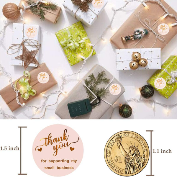 Pink Foil Thank You Stickers Item No#11060 - Image 2
