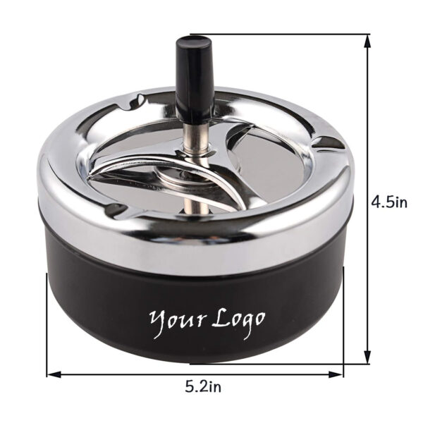 Round Push Down Cigarette Ashtray Item No#11089 - Image 2