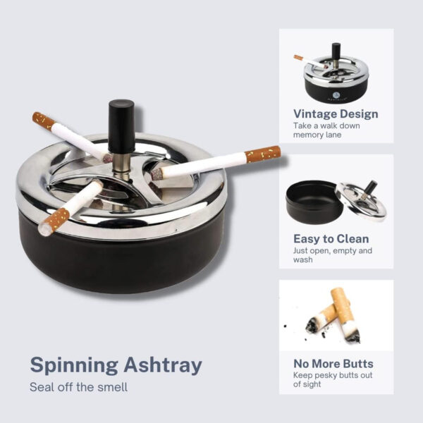 Round Push Down Cigarette Ashtray Item No#11089 - Image 3
