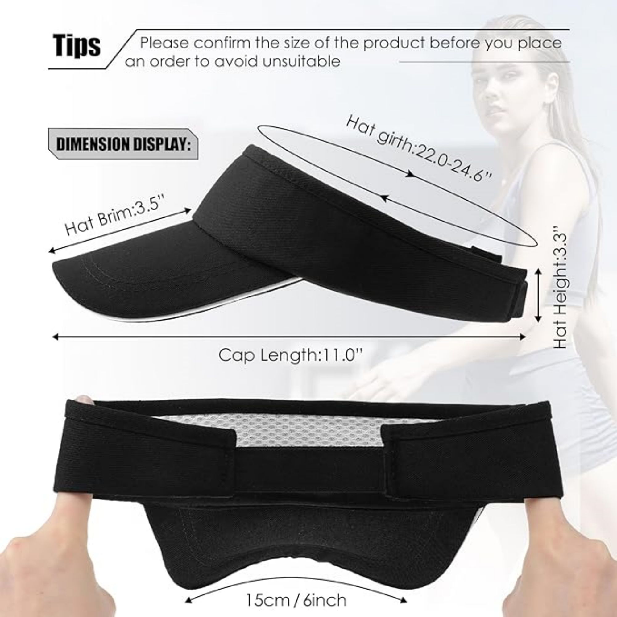 Unisex Sun Visors Hats Item No#10561 - Image 2
