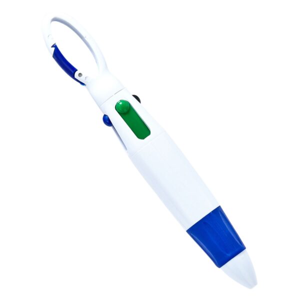 4-In-1 Multi-Colored Ink Ballpoint Pens With Carabiner Clip Item No#10573