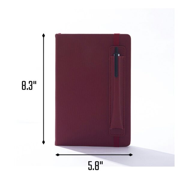 5.8"X8.3" 160 Pages Journal Notebook With Pen Holder Item No#10592 - Image 2