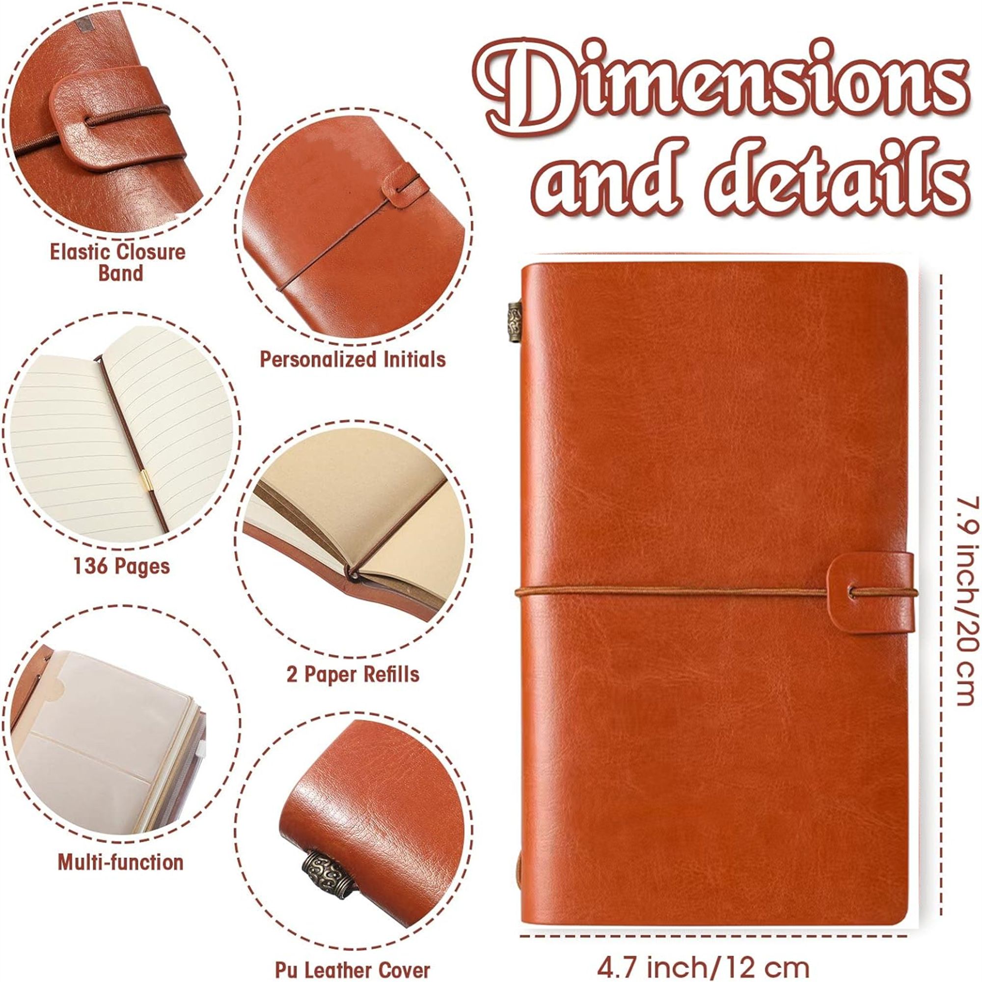 Vintage Pu Leather Lined Journals A6 Item No#11106 - Image 2