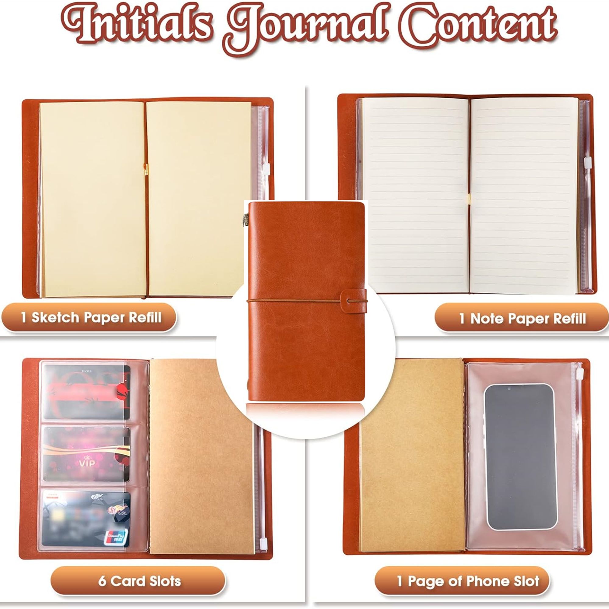 Vintage Pu Leather Lined Journals A6 Item No#11106 - Image 3