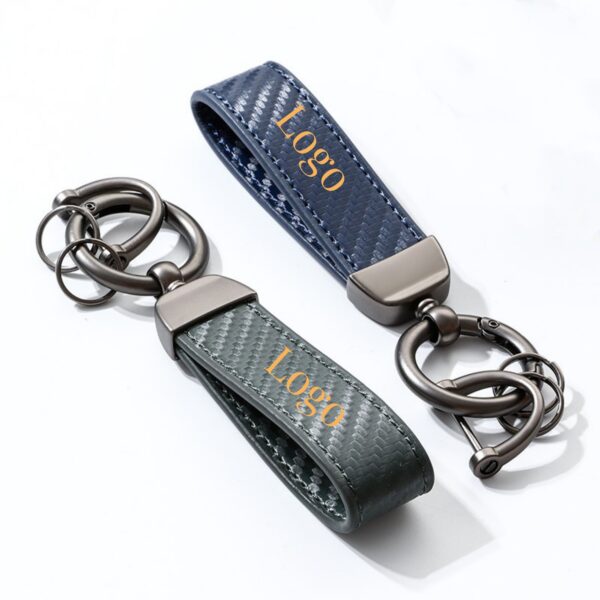 Carbon Fiber Style Key Chain With D-Ring Item No#10612