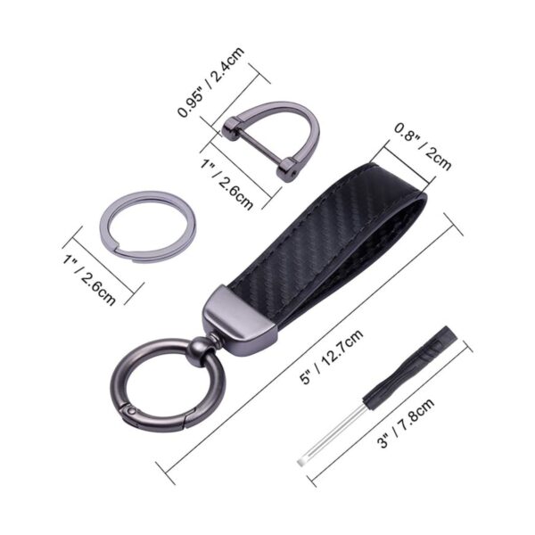 Carbon Fiber Style Key Chain With D-Ring Item No#10612 - Image 2