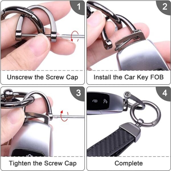 Carbon Fiber Style Key Chain With D-Ring Item No#10612 - Image 3