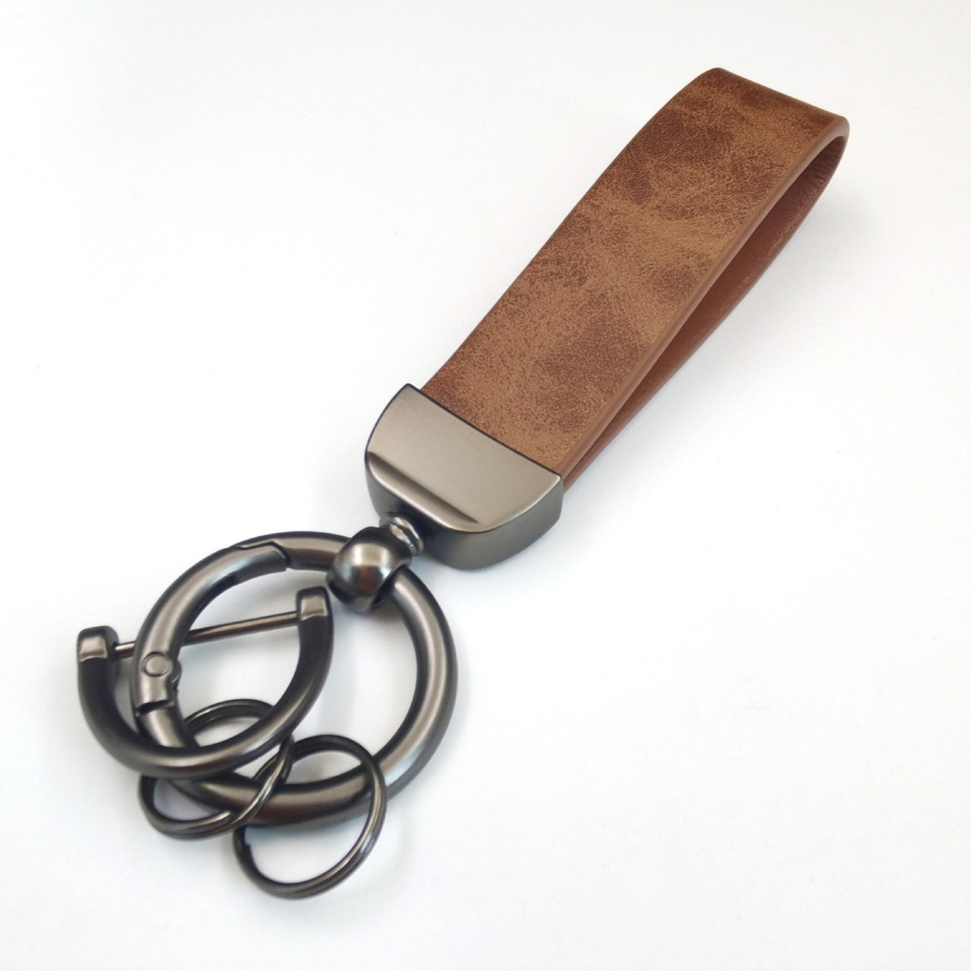 Leather Key Chain Holder With Anti-Lost D-Ring Item No#10616 - Image 2