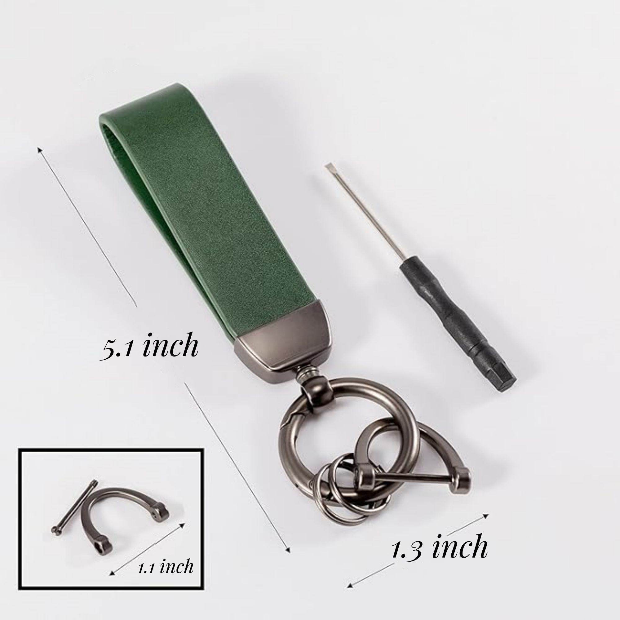 Leather Key Chain Holder With Anti-Lost D-Ring Item No#10616 - Image 3