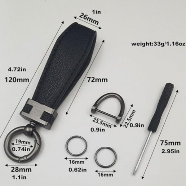 Leather Car Keychain With 360 Degree Rotatable Item No#10618 - Image 2