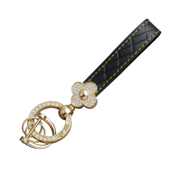 Rhinestone Four Leaf Clover Keychain Item No#10620 - Image 2