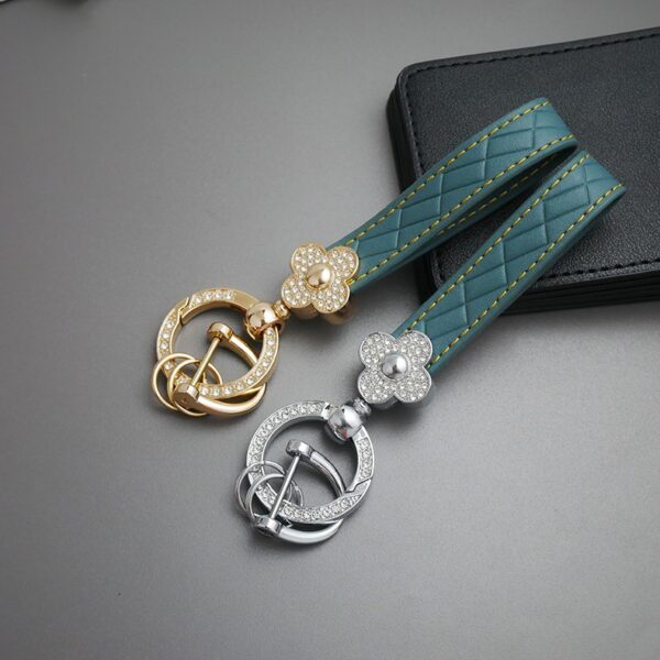 Rhinestone Four Leaf Clover Keychain Item No#10620 - Image 4