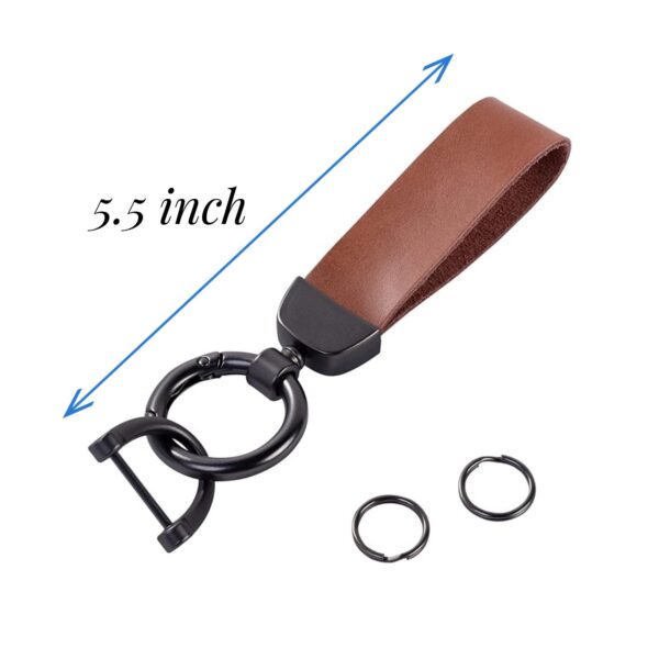 Leather Car Keychain With 4 Rings Item No#10621 - Image 2