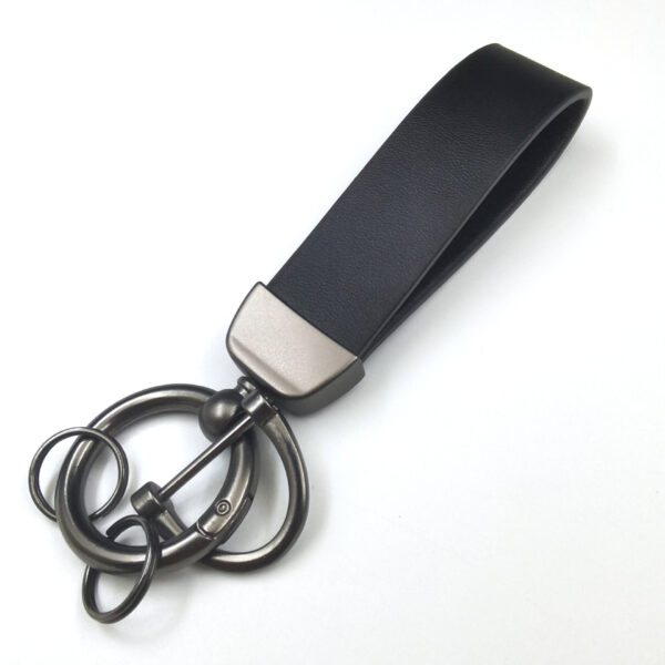 Leather Car Keychain With 4 Rings Item No#10621 - Image 4