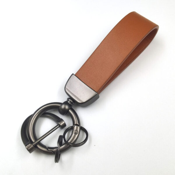 Leather Car Keychain With 4 Rings Item No#10621 - Image 6