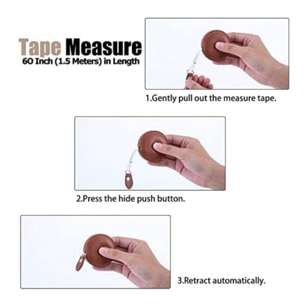 Leather Retractable Tape Measuring Dual Sided 60 Inch/1.5 M Item No#10680 - Image 4