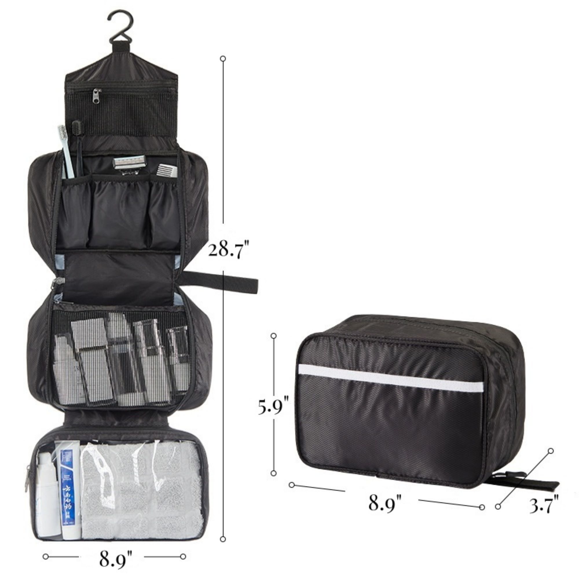 Travel Hanging Folding Toiletry Bag Item No#10689 - Image 2