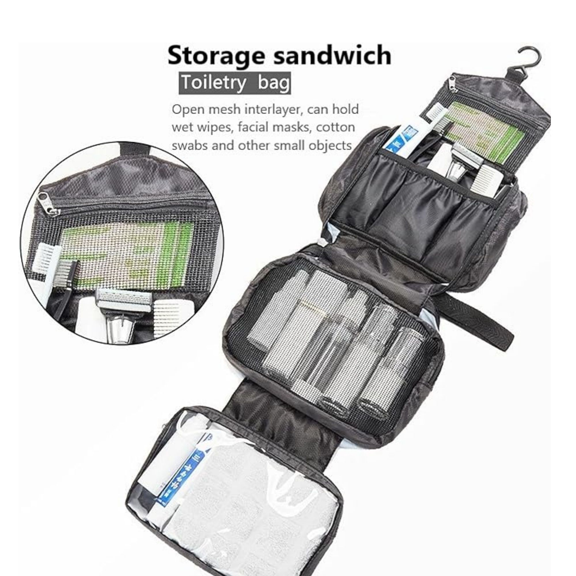 Travel Hanging Folding Toiletry Bag Item No#10689 - Image 3