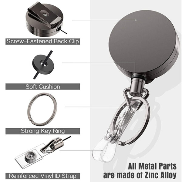 Round Retractable Badge Holders With Belt Clip Item No#11202 - Image 3