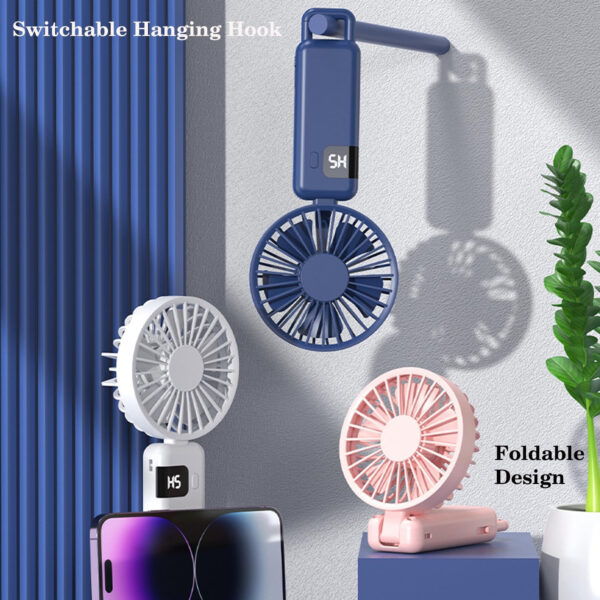 Handheld Rechargeable Fan With Led Display Item No#11222 - Image 2