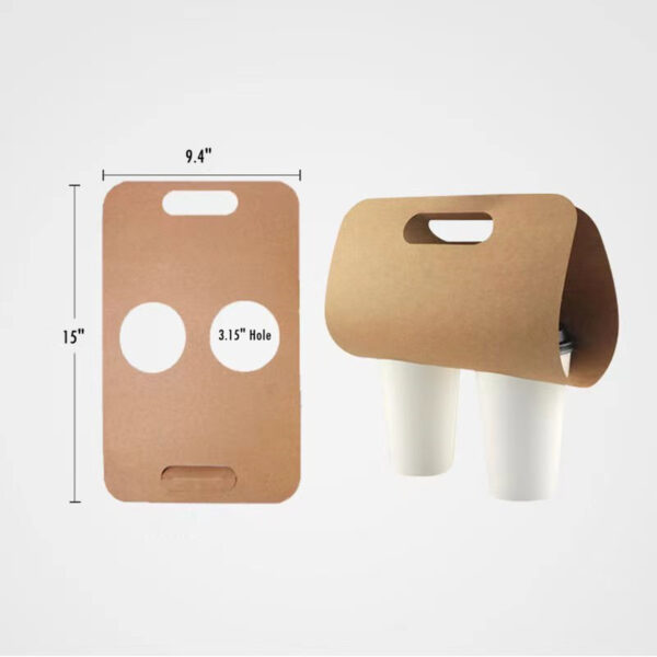 100Pcs Disposable 2 Cups Drink Carrier Item No#11251 - Image 2