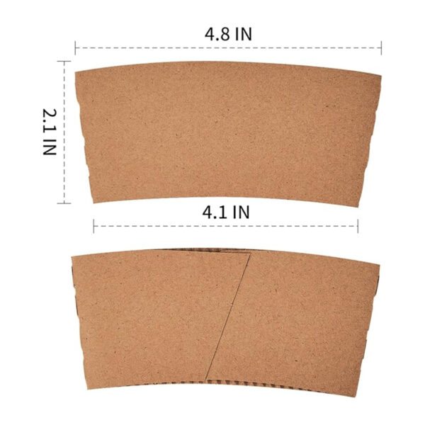 100Pcs 8 Oz Kraft Paper Coffee Cup Sleeves Item No#11254 - Image 2