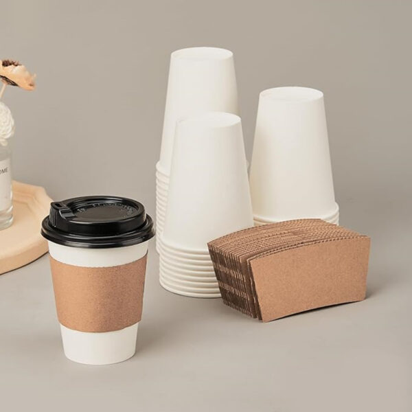 100Pcs 8 Oz Kraft Paper Coffee Cup Sleeves Item No#11254 - Image 3