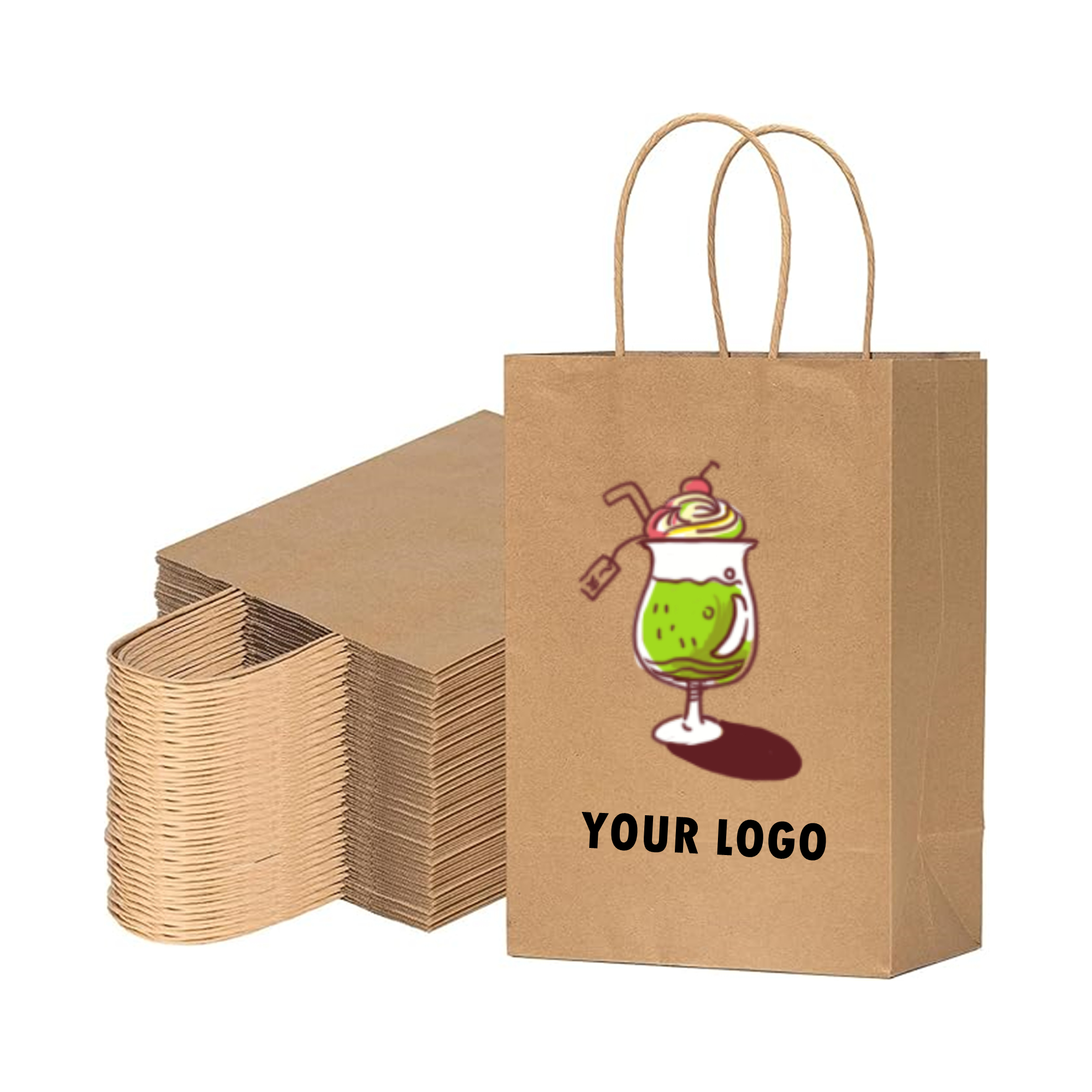 Small Brown Paper Bags With Handles Item No#11256