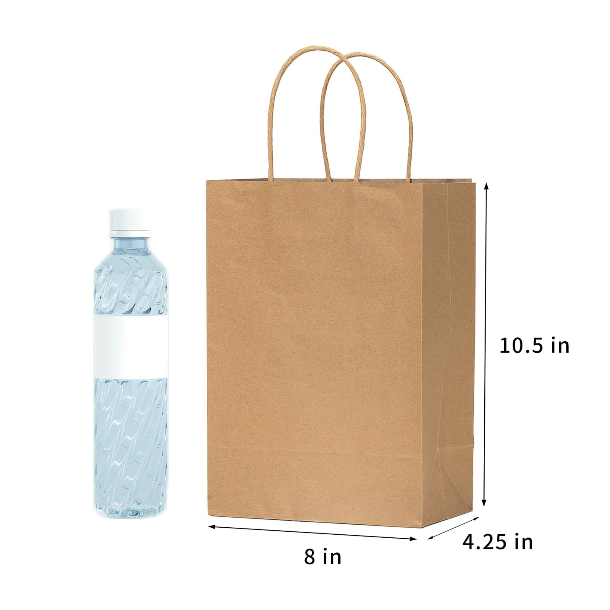 Small Brown Paper Bags With Handles Item No#11256 - Image 2