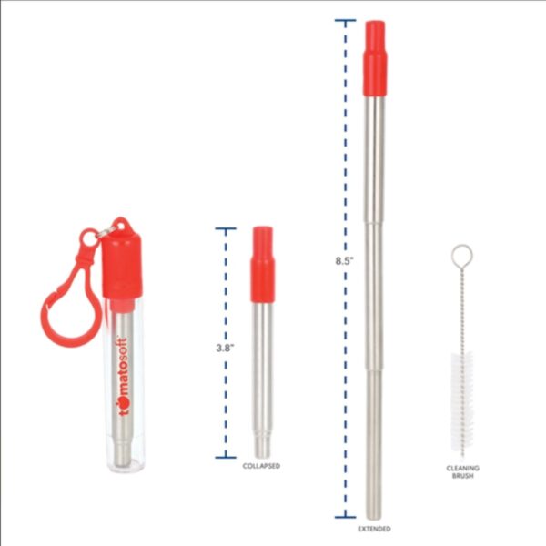 Collapsible Stainless Steel Straw Kit Item No#10819 - Image 3