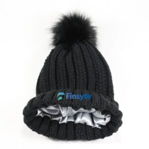 Winter Knitted Beanie Hat With Fur Pom Item No#10849